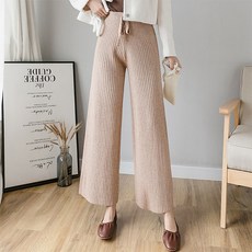 포플러앤씨 여성용 핀토 와이드 니트 팬츠