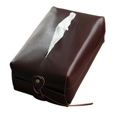 開放式掛帶皮革面紙盒, 酒紅色