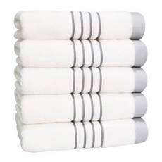 Songwol 松月 COUNTESS MARA 30支棉橫條洗臉巾 150g, 象牙白, 5入