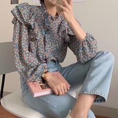 POPLARNC 可愛荷葉邊襯衫