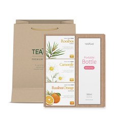 TEAMAID 花草茶包禮盒 3入組, 南非國寶茶 10入+洋甘菊茶包 10入+柑橘博士茶, 1組