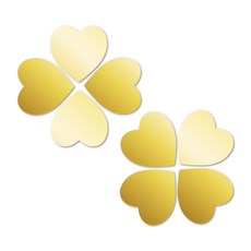 Kustory DIY 壓克力鏡 心形 中 8入, 金色鏡面