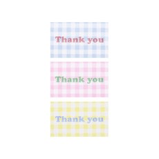 Baby Check 感謝貼紙 3款 x 30入組, 藍色格紋, 粉色格紋, 黃色格紋, 1套