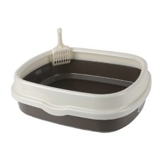 寵物貓用質感設計貓砂盆, 棕色