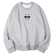 VENHIT 快樂表情印花棉質寬鬆長袖T恤