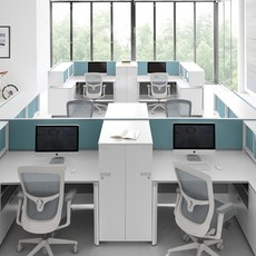 코아스 V6 사무용 책상 전면 상부 스크린 1400 방문설치, 블루