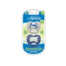 닥터브라운 어드밴트지 야광 노리개젖꼭지, 1단계(신생아~6개월), 블루, 1세트