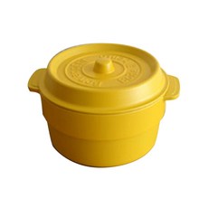 TAKENAKA COCOPOT 圓形雙層便當盒, 黃色, 1個