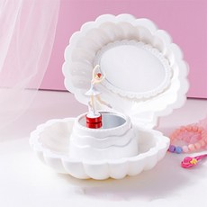 The Flow Company 芭蕾舞伶音樂盒 貝殼飾品收納盒 白色, 1個