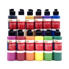 fas 壓克力顏料, 12色, 120ml