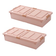 MINEING 用床底塑料生活箱 51L, 2個, 粉色