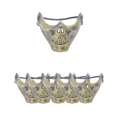 Eumes 萬聖節骷髏半臉面具 6入, 金色, 6個
