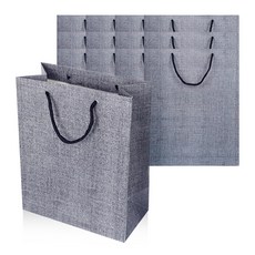 素色圖購物袋 12入, 灰色的