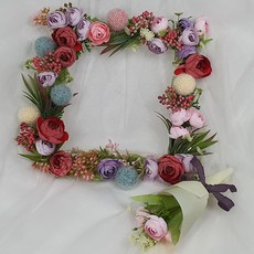 人造花 追思 納骨塔花圈 + 迷你花束, 混合色, 1個