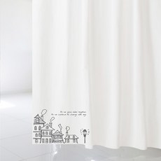將布什浴簾設計成童話故事 L 1800 x 1880 毫米 + 不銹鋼掛鉤套組, 1套