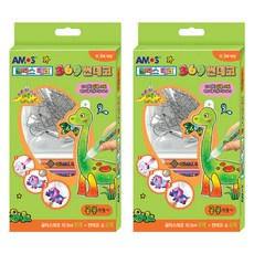 AMOS 恐龍圖案 無毒彩繪玻璃貼, 混合顏色, 2套