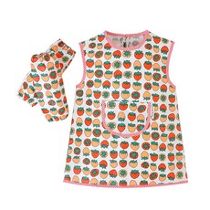 Coney Island 孩童圖案印花防水圍裙+袖套+收納袋, Strawberry