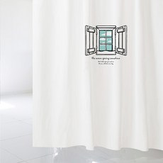 Design Soopul 浴簾 耀眼的日子 L 1800 x 1880 mm + 不鏽鋼掛環組, 1套