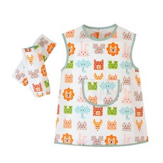 Coney Island 孩童圖案印花防水圍裙+袖套+收納袋, The Animal