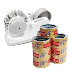 buyhearts 膠帶切割機 T-601 + Goldstar 透明膠帶 25mm 10p, 混色, 1套