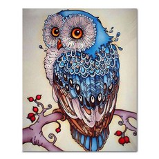 ADICO DIY彩繪 幸運藍貓頭鷹 PA15, 混合色