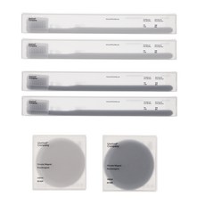 Usetool Company 牙刷 細毛牙刷 2p+圓形磁鐵白色套組+牙刷 2p+圓形磁鐵灰色套組, 1套