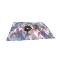 波紋飾邊北歐野餐墊, 粉色菱形圖案