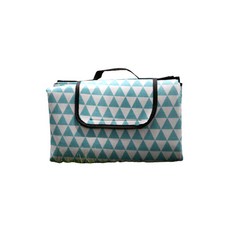 三角形圖案彩色野餐墊, 藍色