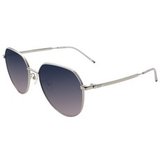 MINI 偏光太陽眼鏡 M38000 + 眼鏡盒隨機出貨, 鏡框(銀色), 鏡片(煙灰色)