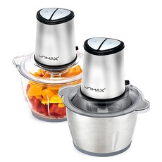 UNIMAX 2段式電動絞碎機 2L UMC-HS2520+不鏽鋼碗+玻璃碗, 混色, 1組