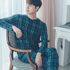 디에스도씨 남성용 피치기모 긴팔 잠옷 상하의 세트