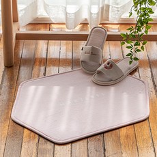 ssueim 字母印花6邊形地墊 2入, 粉色的