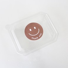 塑膠盒 SL-203 透明 100入+微笑貼紙 棕色 100入, 1套