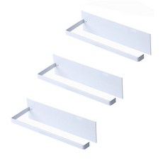 黏貼式方形廚房紙巾多用途架, 白色, 3個