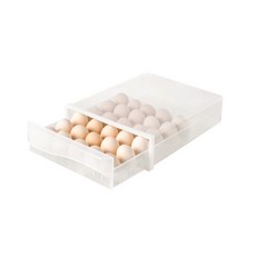 Eumes 冰箱雞蛋收納滑軌式單層抽屜托盤, 單一顏色