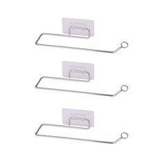 黏貼式不鏽鋼廚房紙巾架, 混合色, 3個