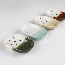 Loco Living Drop橢圓碟 4件組, 綠色、藍色、米色、棕色, 1套