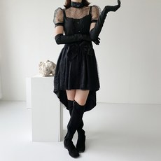 萬聖節魔女造型禮服+帽子+手套+頸鍊