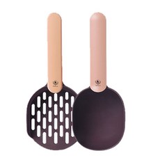 DING DONG PET 貓沙鏟+飼料勺組, 巧克力棕(粉色手柄)