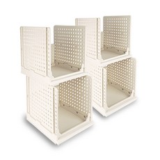 Living Sunday 折疊式滑動收納箱, 白色, 4個