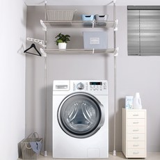 LIVING HAPPY 可調式雙層洗衣機收納架, 單色