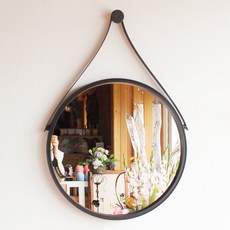 서운아트 掛繩圓形壁鏡, 黑色