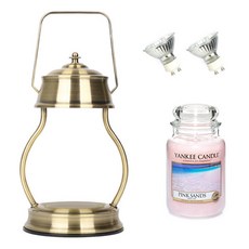 YANKEE CANDLE Rajja + 蠟燭加熱器 + 燈泡 2 件套, 溫暖（復古），蠟燭（粉紅沙）