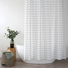 OneSevenNine PEVA 簡約格紋浴簾, 1個