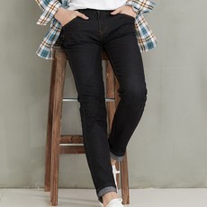 JEANMANIA 男士超基本款黑色跨度修身直筒 MJS-008