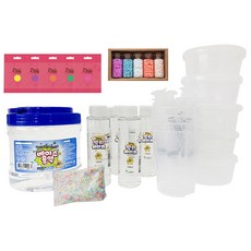 Hobby 螢光史萊姆製作5人套組 + 保麗龍顆粒配件組, 1套, 混色