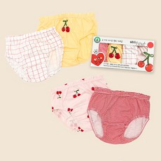 Uni FRIend 女童款Shushu系列印花三角內褲 4件組