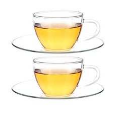 清新玻璃杯 300ml + 杯墊組合, one color, 2套