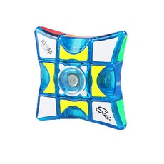 MO FANG GE Chey Cube Fidget Spinner Cube, 透明藍色
