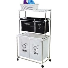 升級版高級3層4格洗衣籃, 1個, 單一顏色